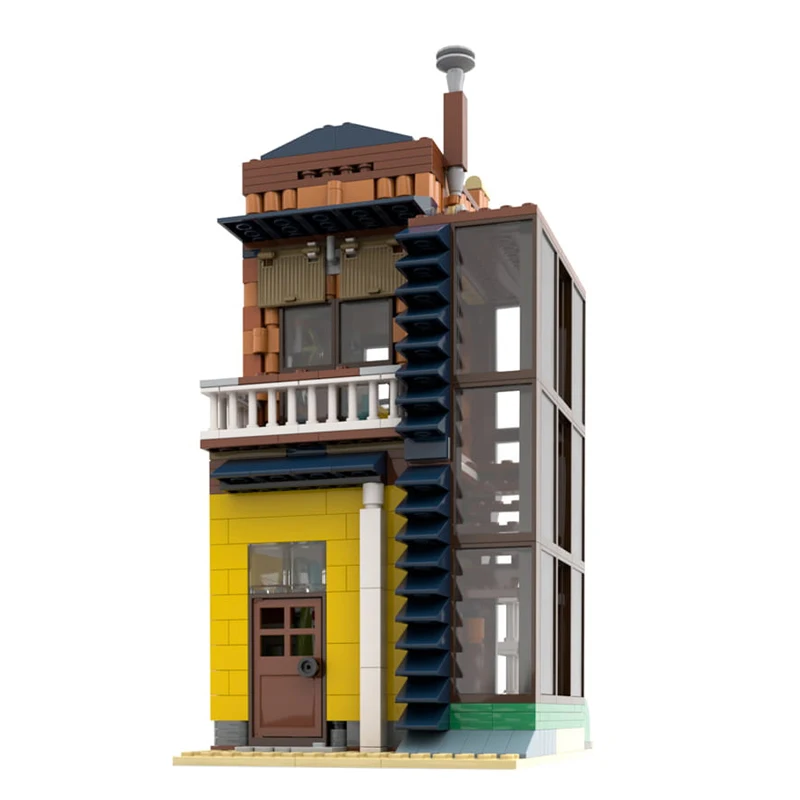 942 PCS House Street Travel Agency MOC Aanpassen Modulair bouwsteen Creatief ontwerp Educatief DIY Jongensspeelgoed Verjaardagscadeau