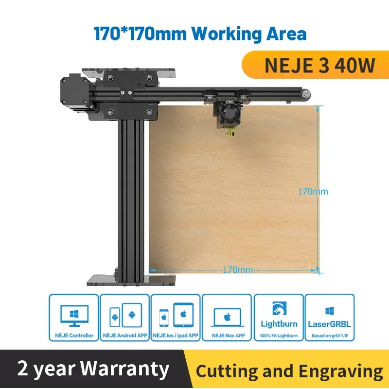 

NEJE 3 40W CNC Laser Engraver Portable Engraving Carving Machine Mini DIY Laser Logo Mark Printer for Metal Engraving 30W