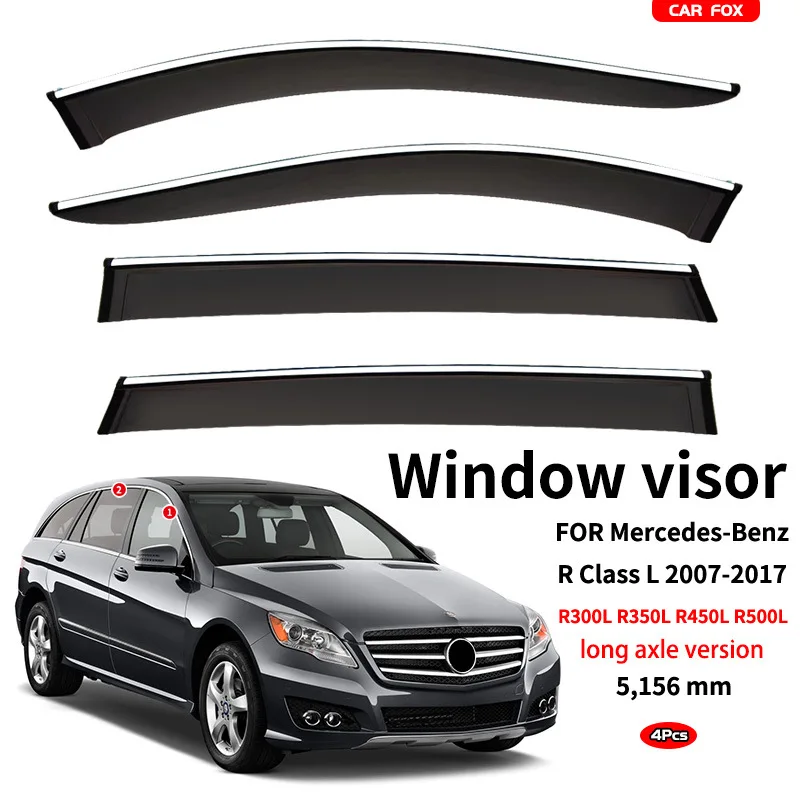 

For Benz R Class R350L R400L W251 2006-2017 Car Window Visor Awning Shelters Windshield Side Window Rain Sun Shade Accessories