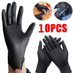 10PC Nitrile Disposable Gloves Waterproof Food Grade Black Home Kitchen Laboratory Cleaning Gloves Cooking Car Repairing Gloves