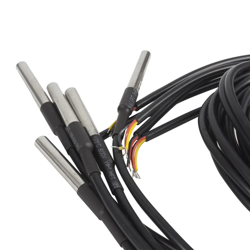 

LNHF 100Pcs Waterproof DS18B20 Temperature Sensor, Digital Temperature Thermal Cable Temperature (-55℃- +125℃) - 1 Meter