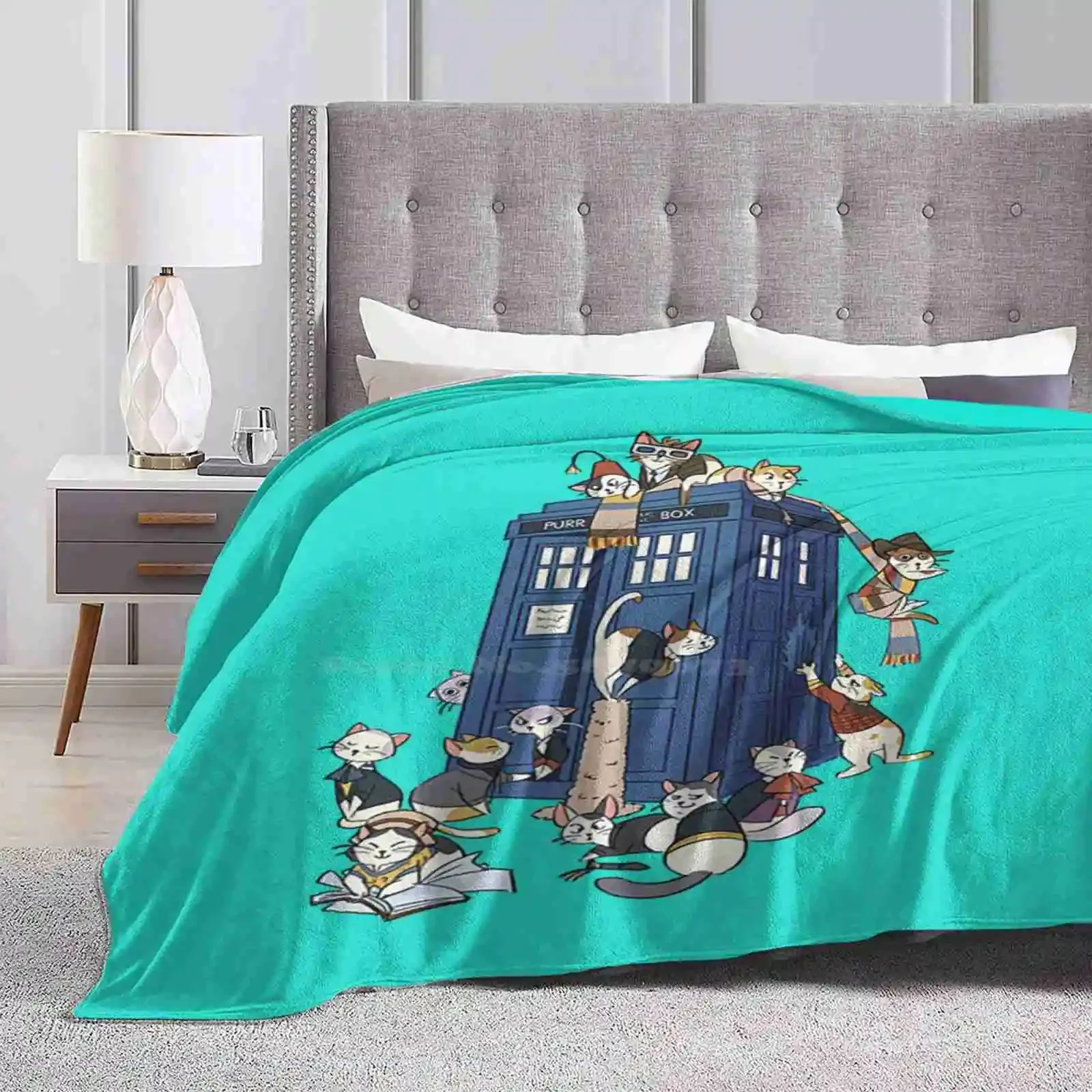 Doctor Cat New Arrival Fashion Leisure Warm Flannel Blanket Nerd Geek Whovian The Doctor Dr David Tennant Space Sci Fi Tv