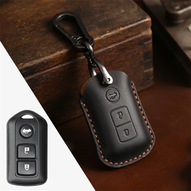 Luxury  Leather Car Key Case Cover Fob Protector for Toyota Camry Prado 150 FS Highlander Accessories Holder Keychain Shell Bag