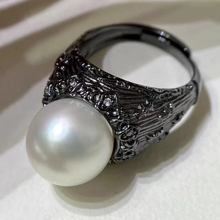 

Оптовая продажа, регулируемое кольцо из стерлингового серебра 925 пробы, настройки, фурнитура, крепления, аксессуары, детали для жемчуга 11-12 мм, 5 шт./лот