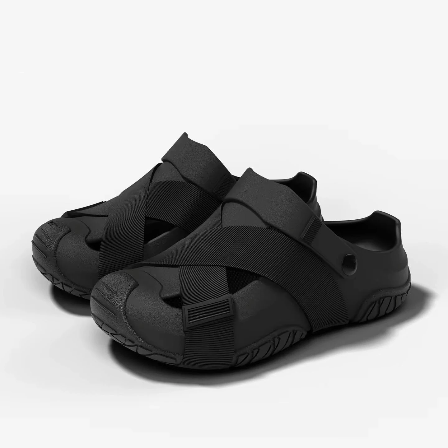 Men's Sandals Summer Closed-Toe Slides Soft & Bouncy Indoor Outdoor Two-Way Beach Shoes Versatile Casual Hiking & Outdoor Clogs