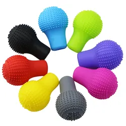 Car Gear Shift Knob Cover Silicone Universal Round Manual Shifter Handbrake Knob Non-slip Cover Interior Parts