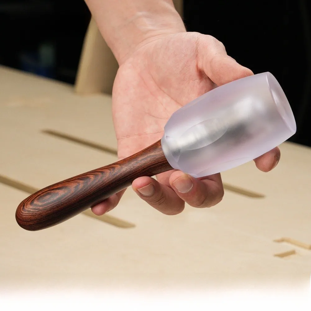 Cushioned Carpenter Hammer 21 cm Made of Polycarbonate Stainless Steel and Wood for Woodworking and Panel Tasks