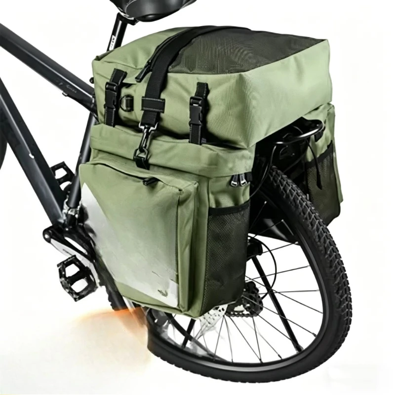bicycle bag, seat bag, mountain bike rear frame, three-in-one cycling equipment, waterproof and wear-resistant, easy to store.
