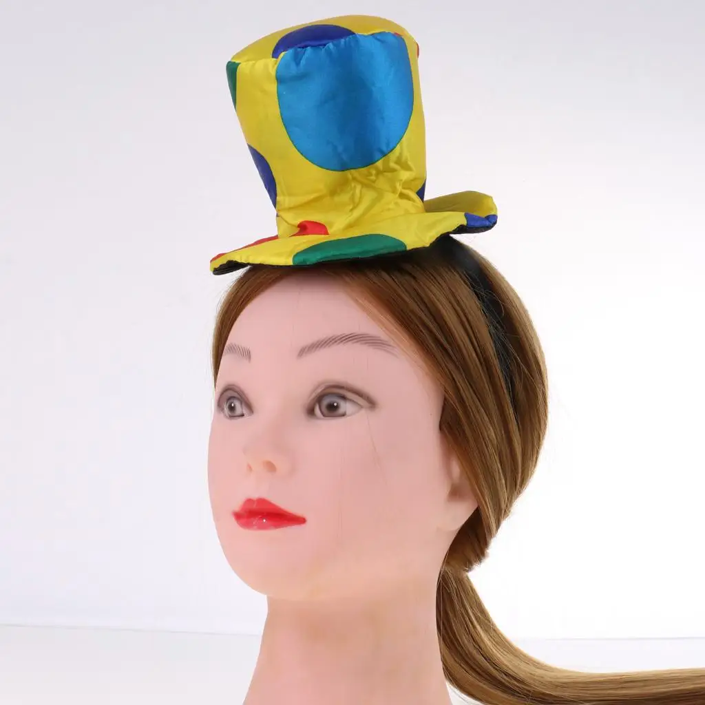 Colorful Harlequin Clown Jester Hat Cosplay Cap Fancy Dress Headband for Party and Stage Use