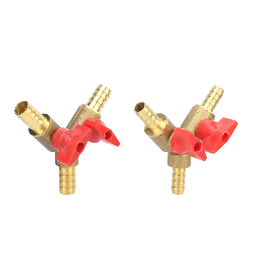 Электромагнитный клапан 8mm 10mm Hose Barb Y Shaped Three Way Brass Shut Off Ball Valve Pipe Fitting Connector Adapter For Fuel Gas Water Oil Ai Газ и топливо — деталь 3