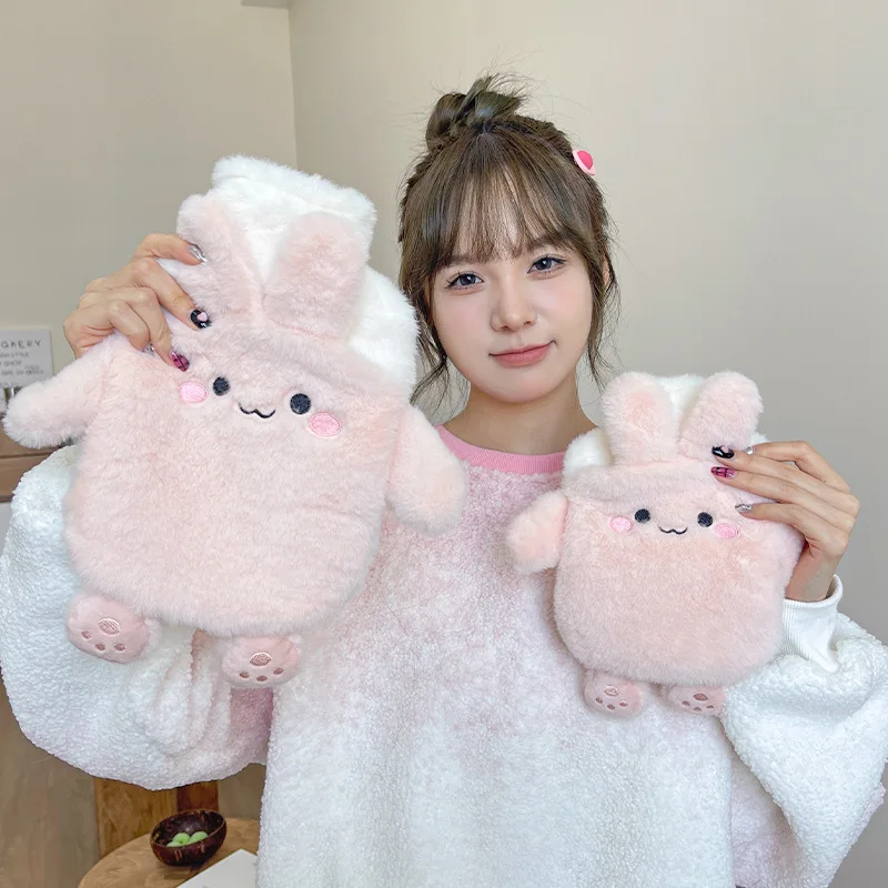 Kawaii Insulation Hot Water Bottle Plush Rubber Hand and Foot Belly Warmer Explosion-proof Hot Water Bag for Women Period Cute