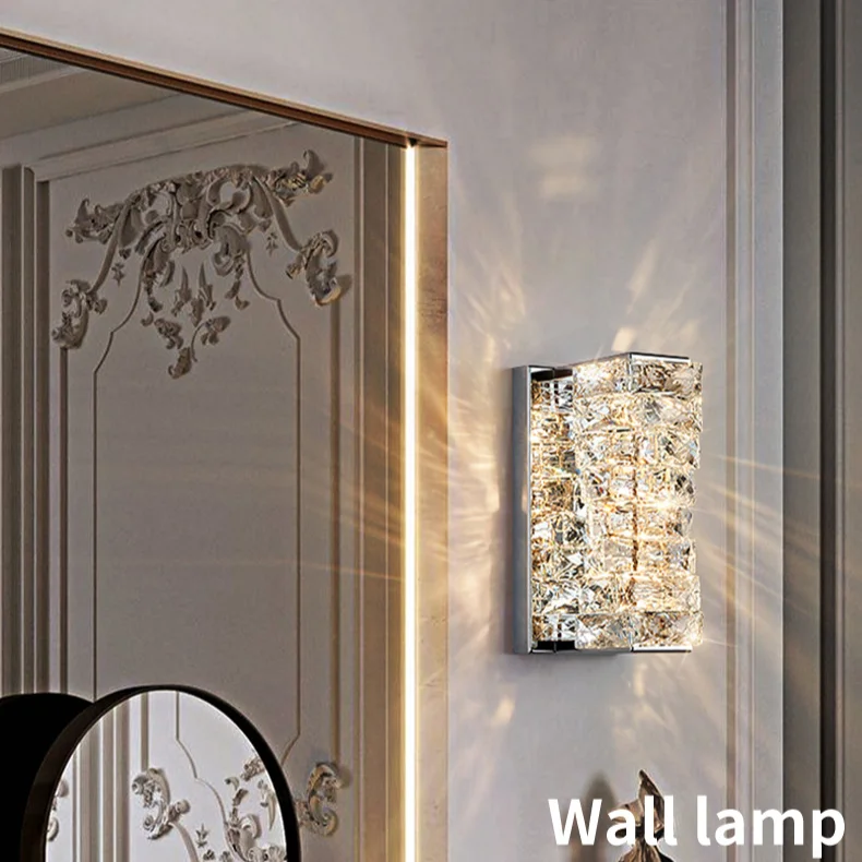 

Light Luxury Crystal Wall Lamp Living Room Bedroom Sales Department Model Room Hotel KTV Villa LED Wall Lamp