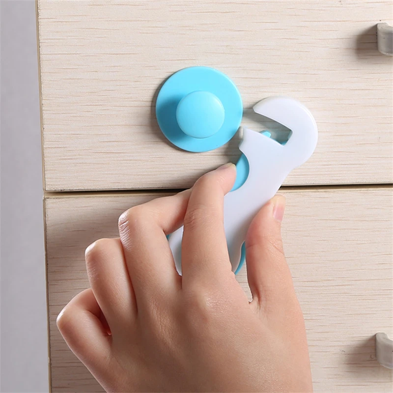 10Pcs Children Safety Drawer Lock Kids Anti-Pinching Hand Cabinet Drawer Locks Home Security Protection Plastic Locker Buckle