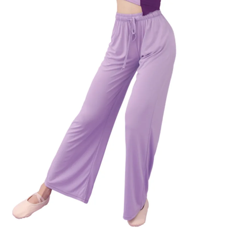 ممارسة الملابس السراويل الرقص الكلاسيكي ثني السراويل المرنة واسعة الساق مع السراويل قيعان الرقص الحديثة المستقيمة