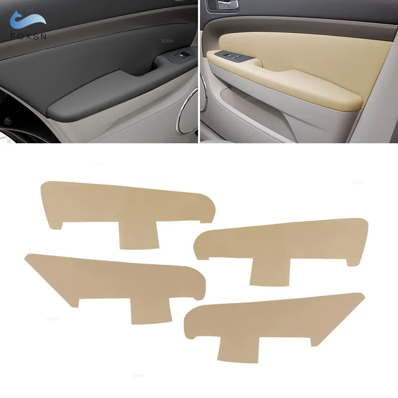 4pcs Beige Soft Leather Door Panel Cover For Chevrolet Epica 2007 2008 2009 2010 - 2013 Interior Door Armrest Panel Cover Trim