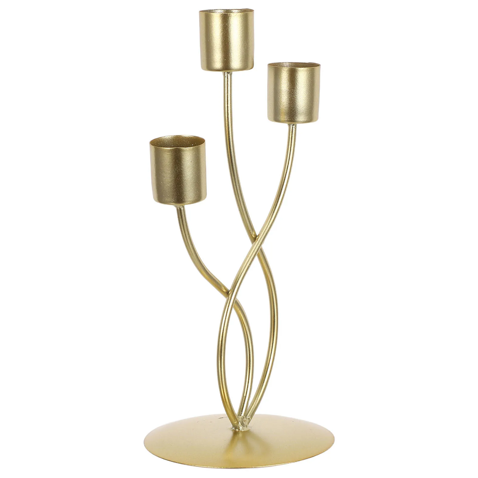 

Iron Holder Tall Gold Modern Candelabra Centerpiece For Dining Table Wedding Party Triple Arm Metal Candlestick
