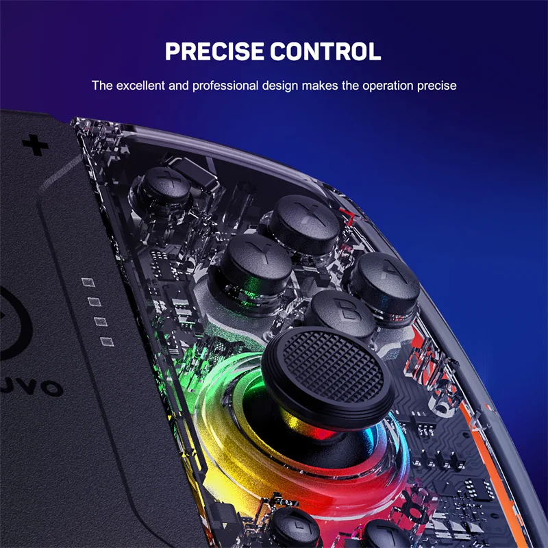 LinYuvo KS40 Joypad do przełącznika przezroczysta automatyczna budzika z somatosensoryczną osią 6 kompatybilna z przełącznikiem Nintendo/OLED Joypad