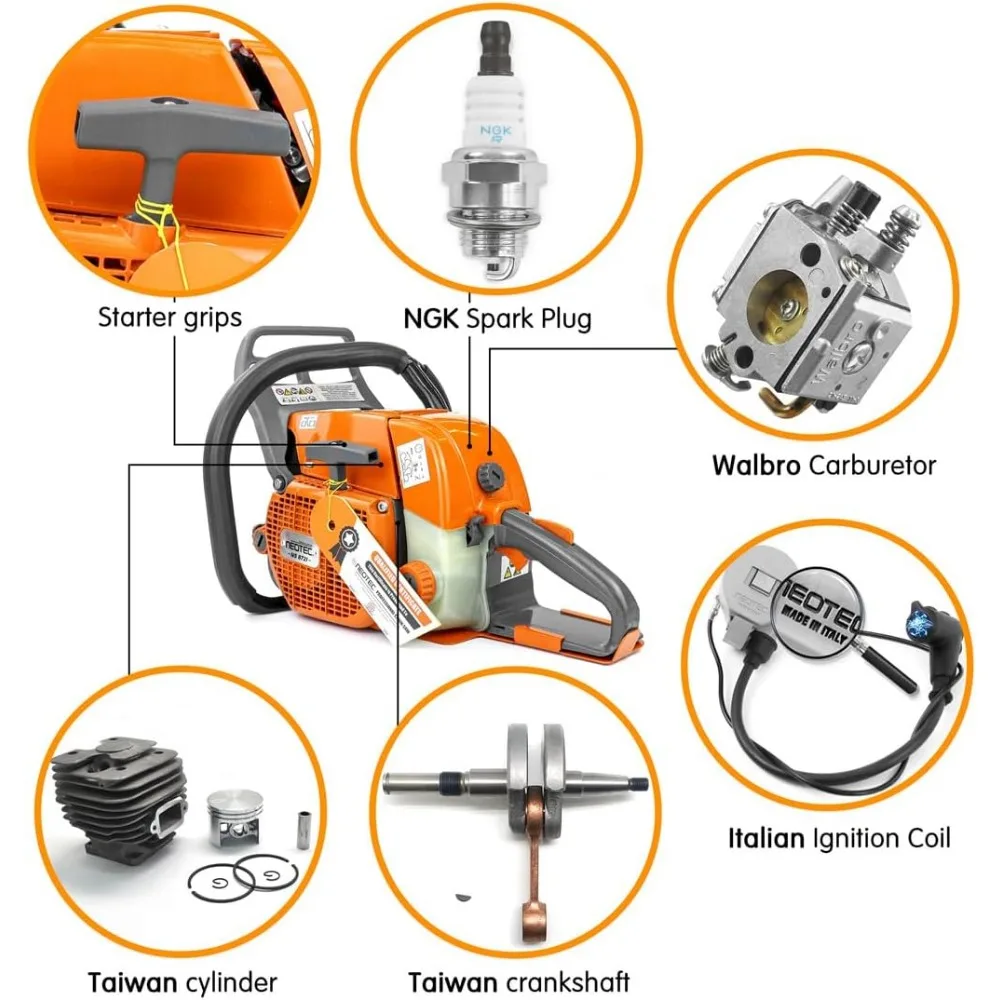 High-End Version Gas Chainsaw Powerhead,High performance carburetor, Italian ignition coil,Power Chain Saw, Petrol Chainsaws