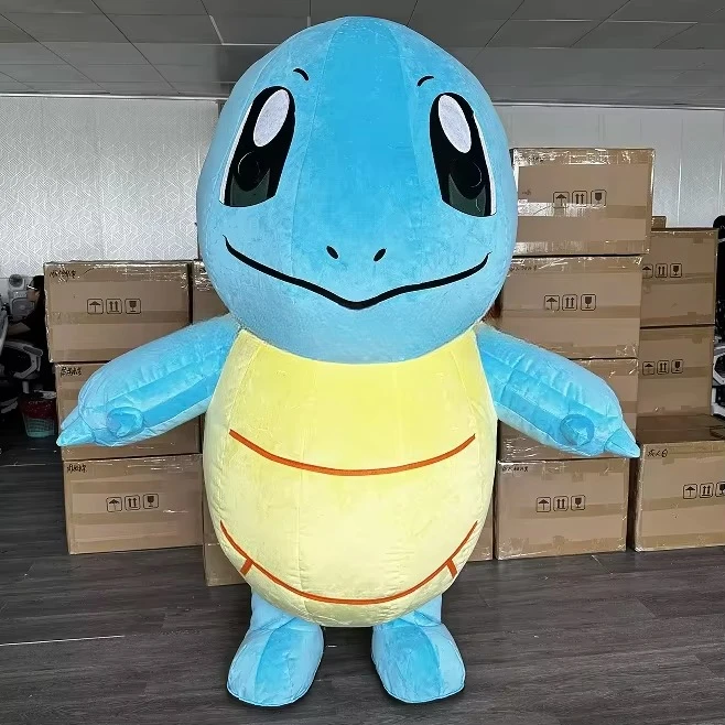 

Miniso Inflatable Squirtle Turtle Mascot Costume Pokemon Birthday Party Cartoon Character Fancy Dress Halloween Outfit Suit