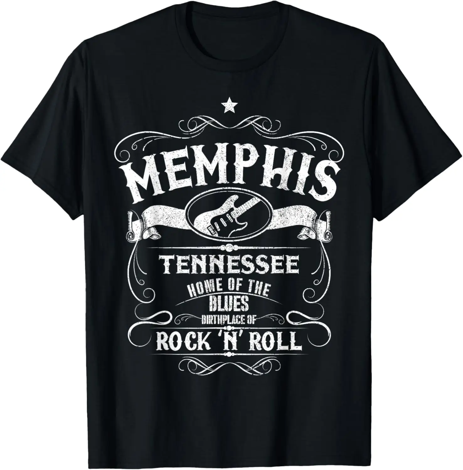 

Винтажная подарочная футболка с гитарой Memphis Tennessee Blues Country Music