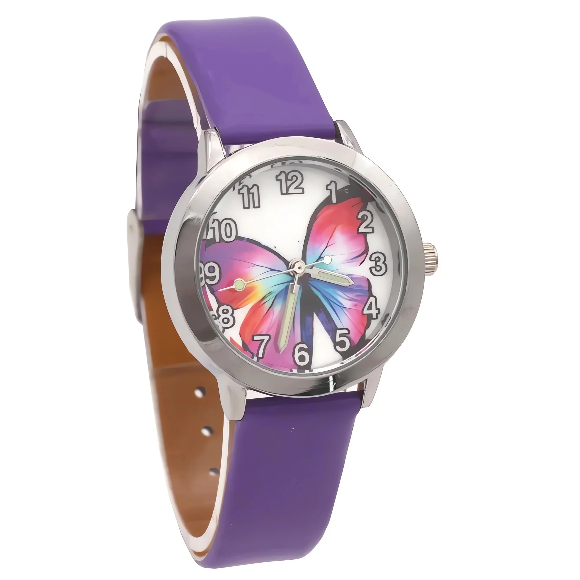 Fashion Girls Cartoon Quartz Watch Stylish Leather Strap Wristwatch for Children Students Female Timepiece