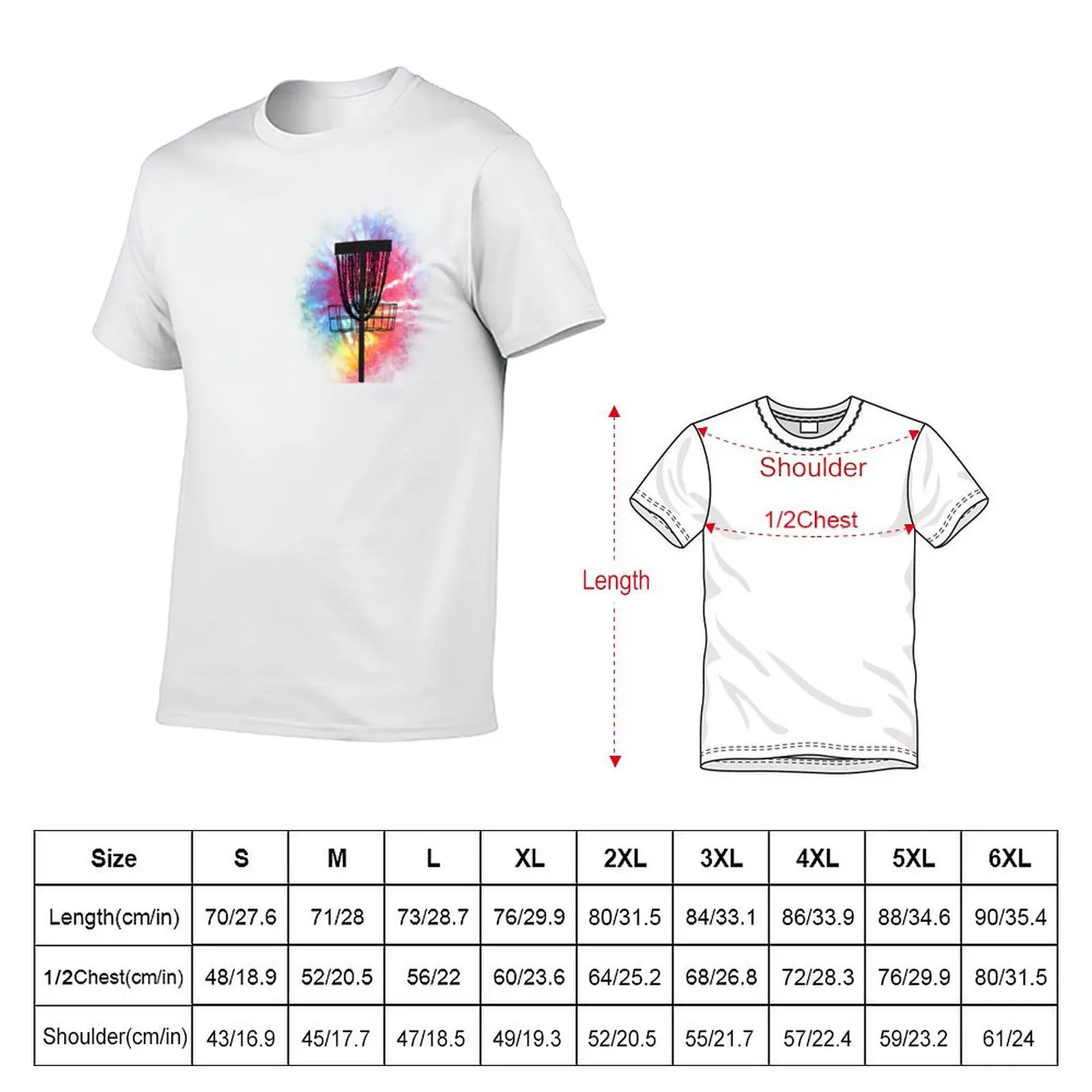 Disc Golf Basket Tie Dye T-Shirt Lightweight Running T-Shirt