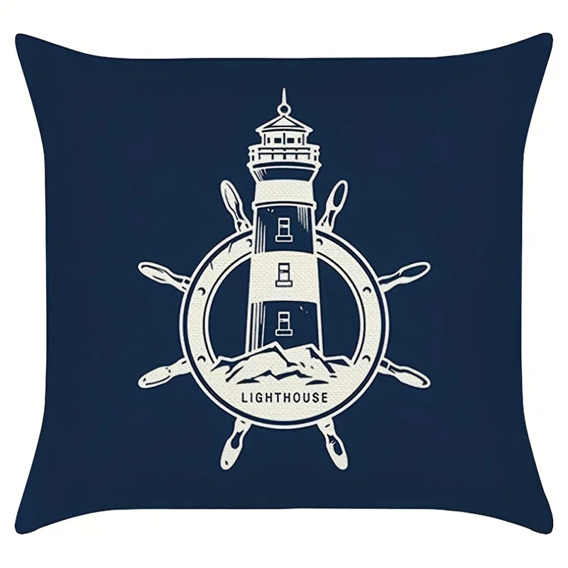 4pcs Cushion Covers Nautical Adventure Anchor Compass Throw Pillow Covers For Living Room Bedroom Sofa Decor No Pillow Insert