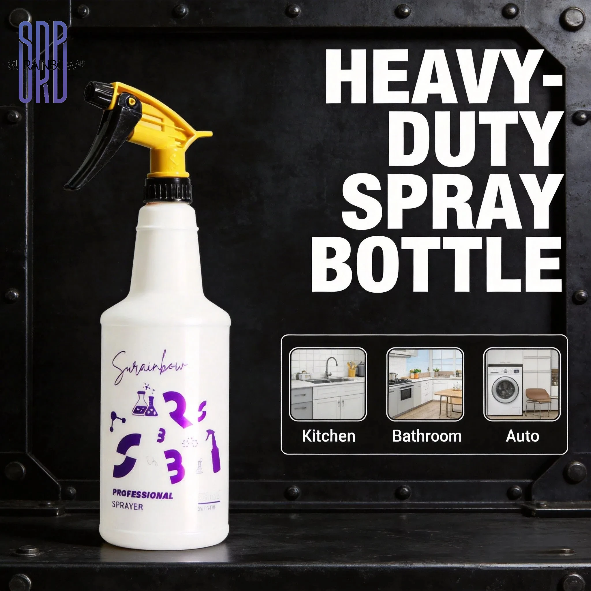 Empty Spray Bottles, Refillable Empty Spray Bottles for Cleaning Solutions - No Leak and Clog, HDPE Spray Bottle for Watering Pl