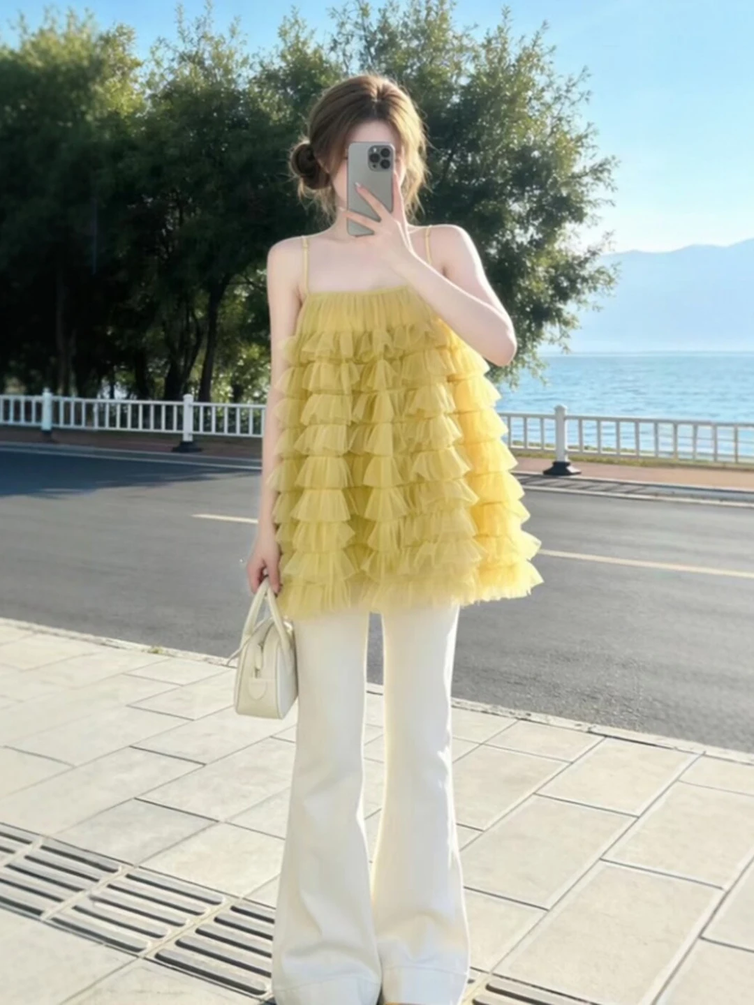 

Unique Beautiful Puffy Strap Beach Dress Small Size Lovely Absolutely Amazing Summer Cotton High Waist Gown Gentle Style