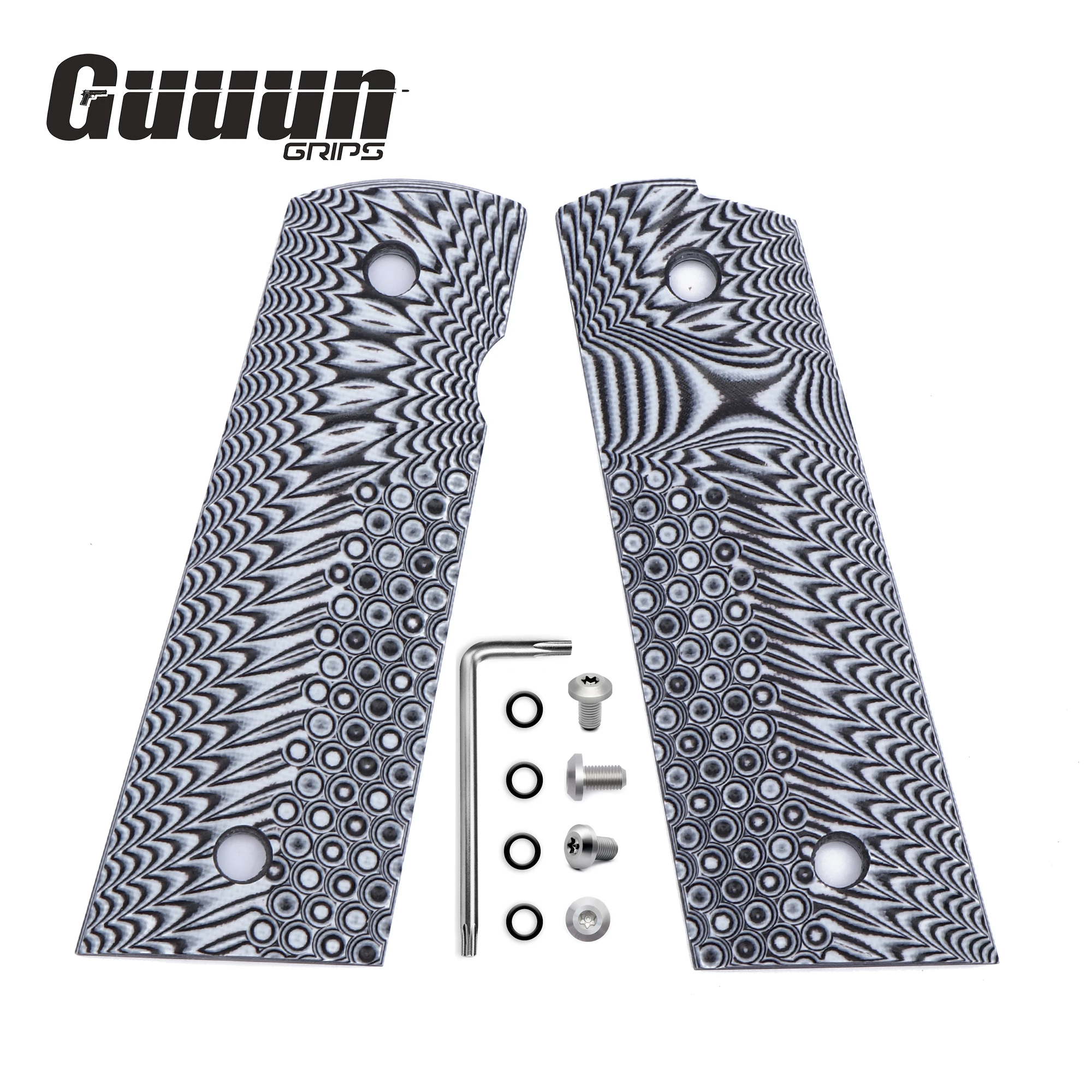 Guuun G10 Grips for Full Size 1911 Magwell Grip OPS Eagle Wing Texture