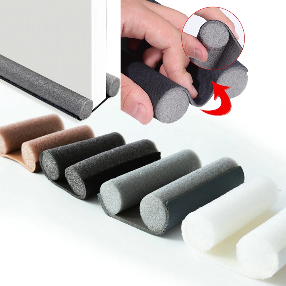 Windproof Seal Strip Excluder Stopper Door Bottom Guard Double Protector Doorstop Dust-proof Blocker Sealer Soundproof