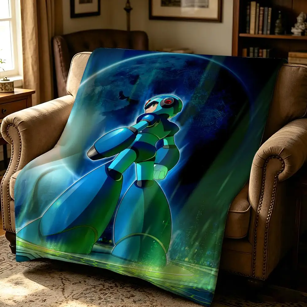 

game M-Mega Man-n Throw Thick Comfort Flannel Quilt, Multi-scene Use Indoor Outdoor Daily Nap