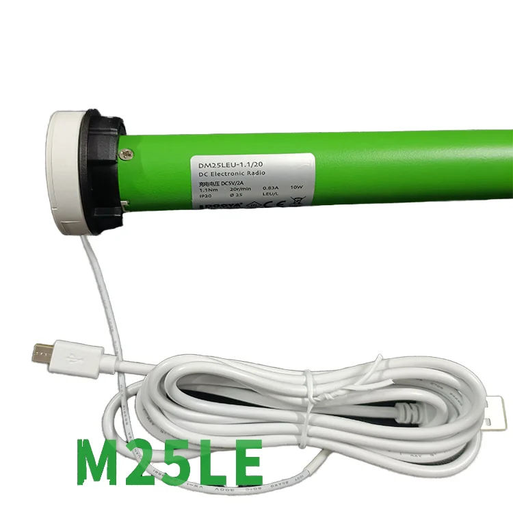 

Hot Sale DM25LE Smart Curtain Driver 1.1Nm USB Charger with DC Lithium Battery Tubular Motor for Blind and Zebra Curtains