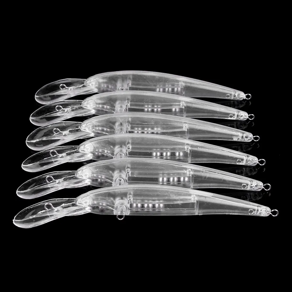 10pcs 12.5cm 8.2g Unpainted Minnow Fishing Lure Blanks Clear DIY Hard Bait Body Jerkbait Wobbler for Custom Painting/Airbrush
