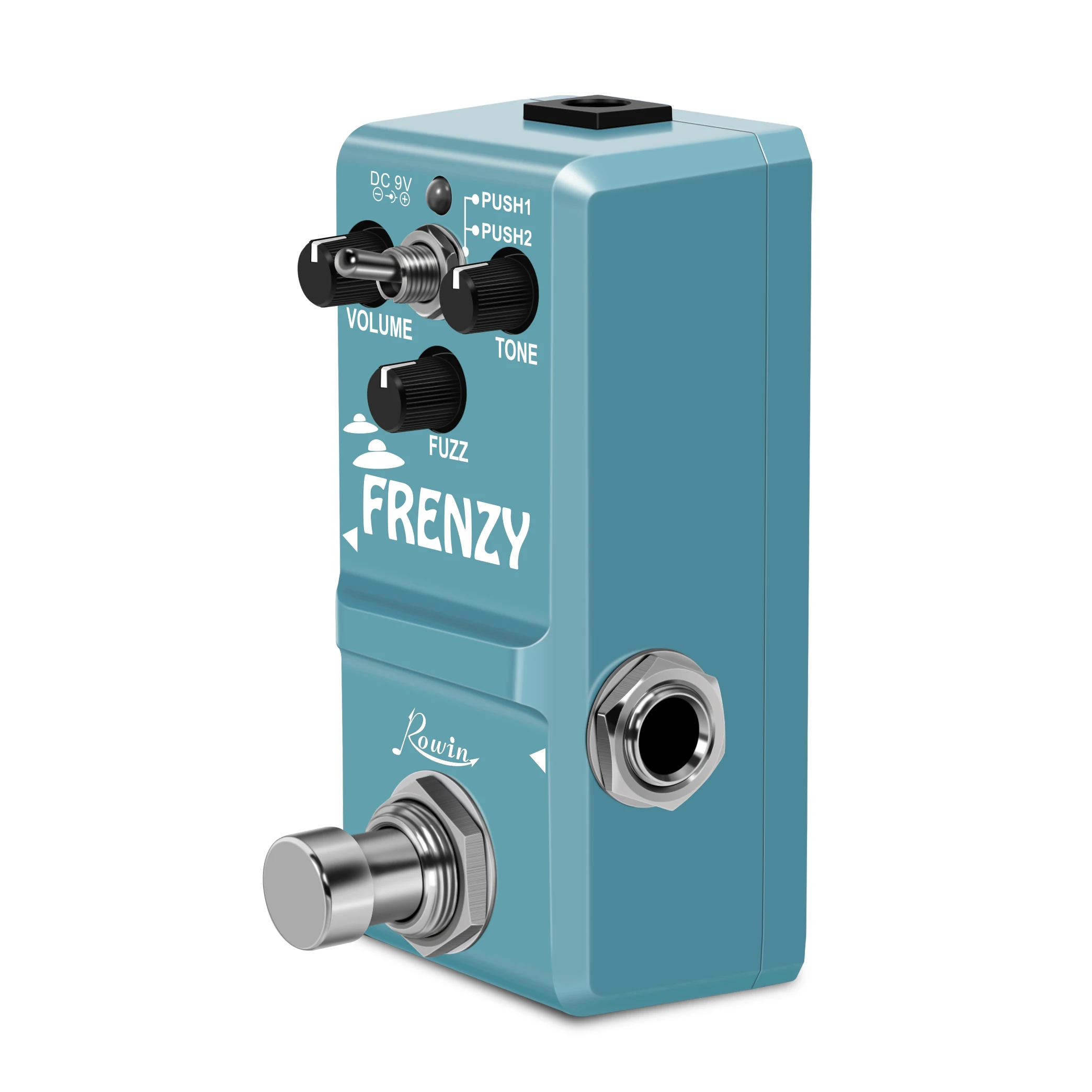 Rowin LN-322 FRENZY Mini Guitar Pedal Classic Fuzz Tone Creamy Violin-Like Sound Mini Full Metal Shell 2 Modes For Bass Guitars