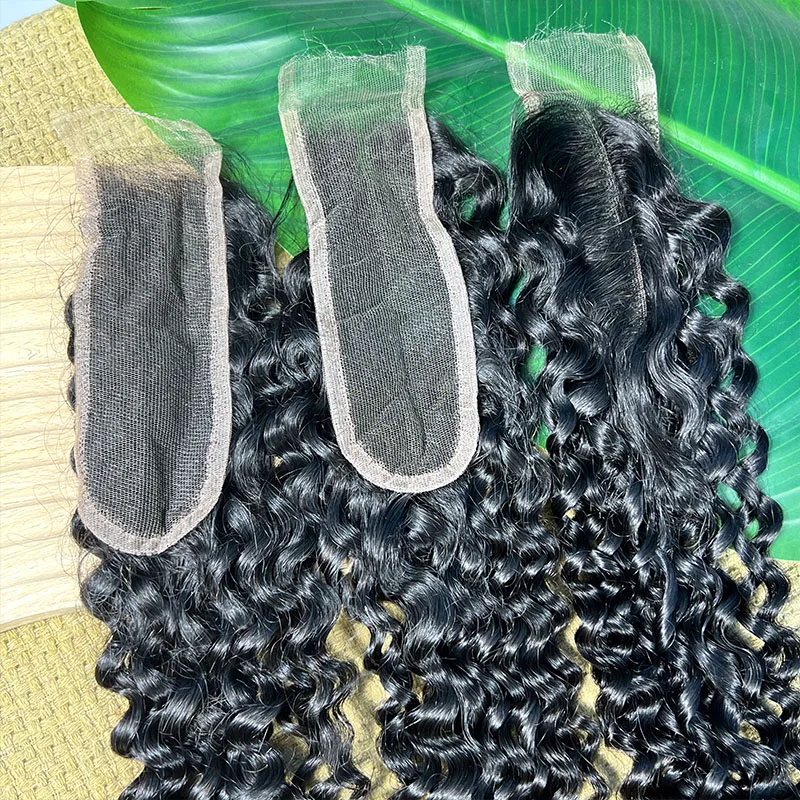 GDYLuxury Deep Curly 2x6 HD Lace Closure Melt Skin Invisible Lace PrePlucked Bleached Knots Deep Part 100% Raw Virgin Human Hair