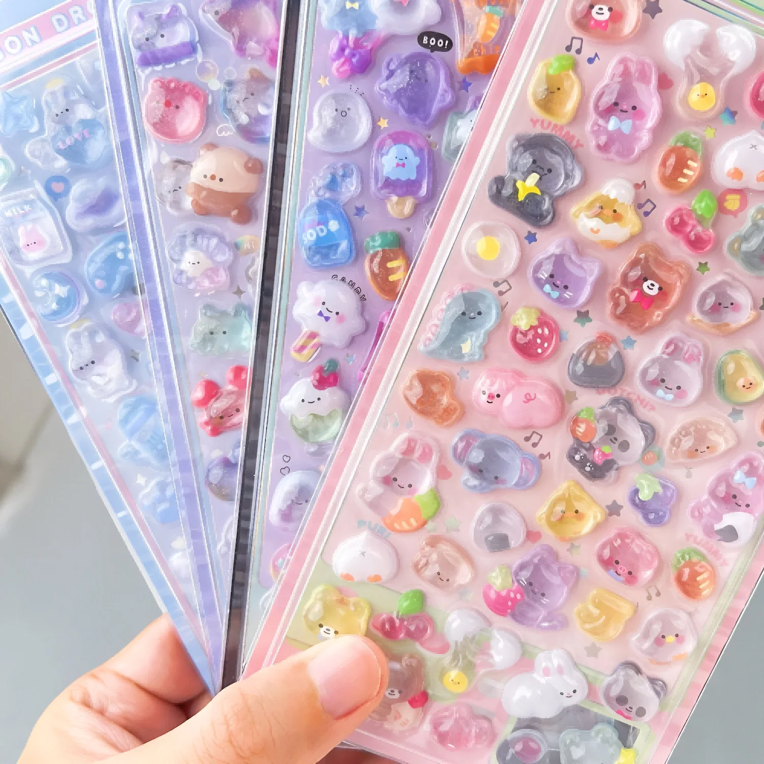 

Cartoon 3D Rhinestone Stickers, Self-Adhesive Cute Animal Relief Stickers for Scrapbooking, DIY Crafts, Office & School Supplies