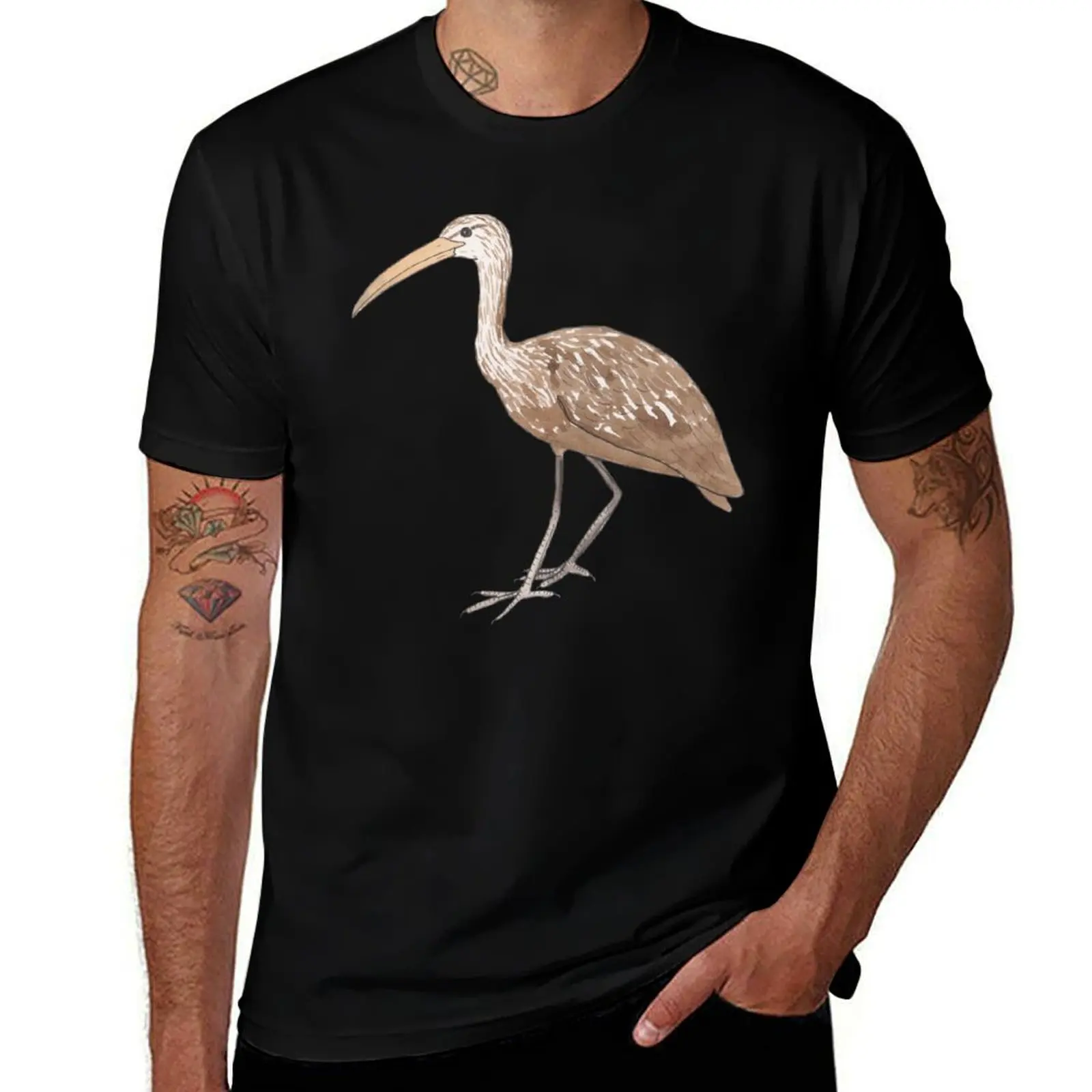 

Limpkin bird species watercolor art T-Shirt man t shirts graphic t shirts for man cotton anime t shirts oversize T-shirt