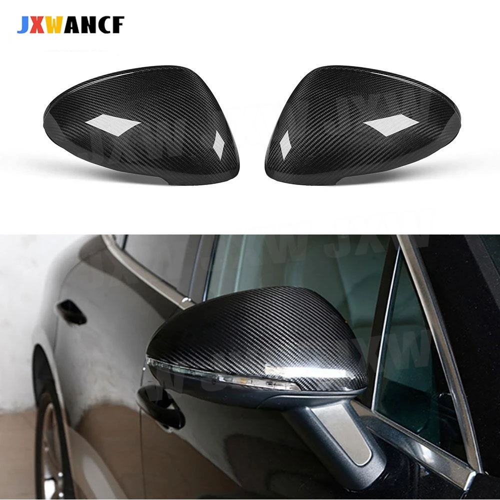 

JXWANCF сухое углеродное волокно, боковая крышка зеркала заднего вида на дверь автомобиля, накладка в виде ракушки для Porsche Macan 95B 2014-2021 с системой помощи при дороге