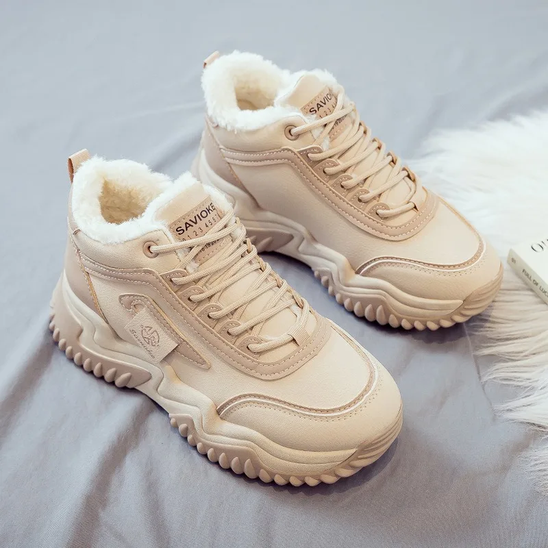 أحذية نسائية قطنية مع مخمل مضاف، عزل سميك، قمة عالية، أحذية أبي جديدة متعددة الاستخدامات لشتاء 2025 #2