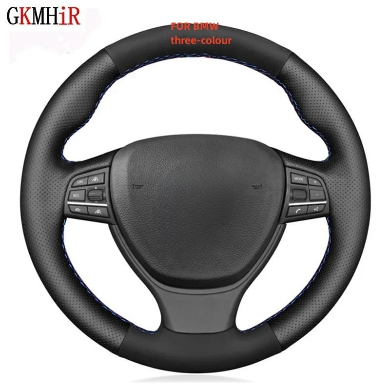 DIY Black Genuine Leather Suede Car Steering Wheel Cover For BMW serie 5 520i 528i F10 F11 F07 2009-2017 M5 F10 2011-2013