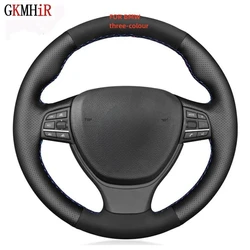 DIY Black Genuine Leather Suede Car Steering Wheel Cover For BMW serie 5 520i 528i F10 F11 F07 2009-2017 M5 F10 2011-2013