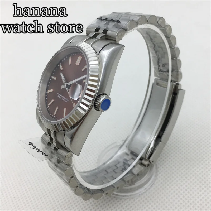BLIGER NH35A Men's Mechanical Watch 36mm/39mm recessed bezel Sapphire Crystal Black Blue Green Red Pink dial Green luminous date