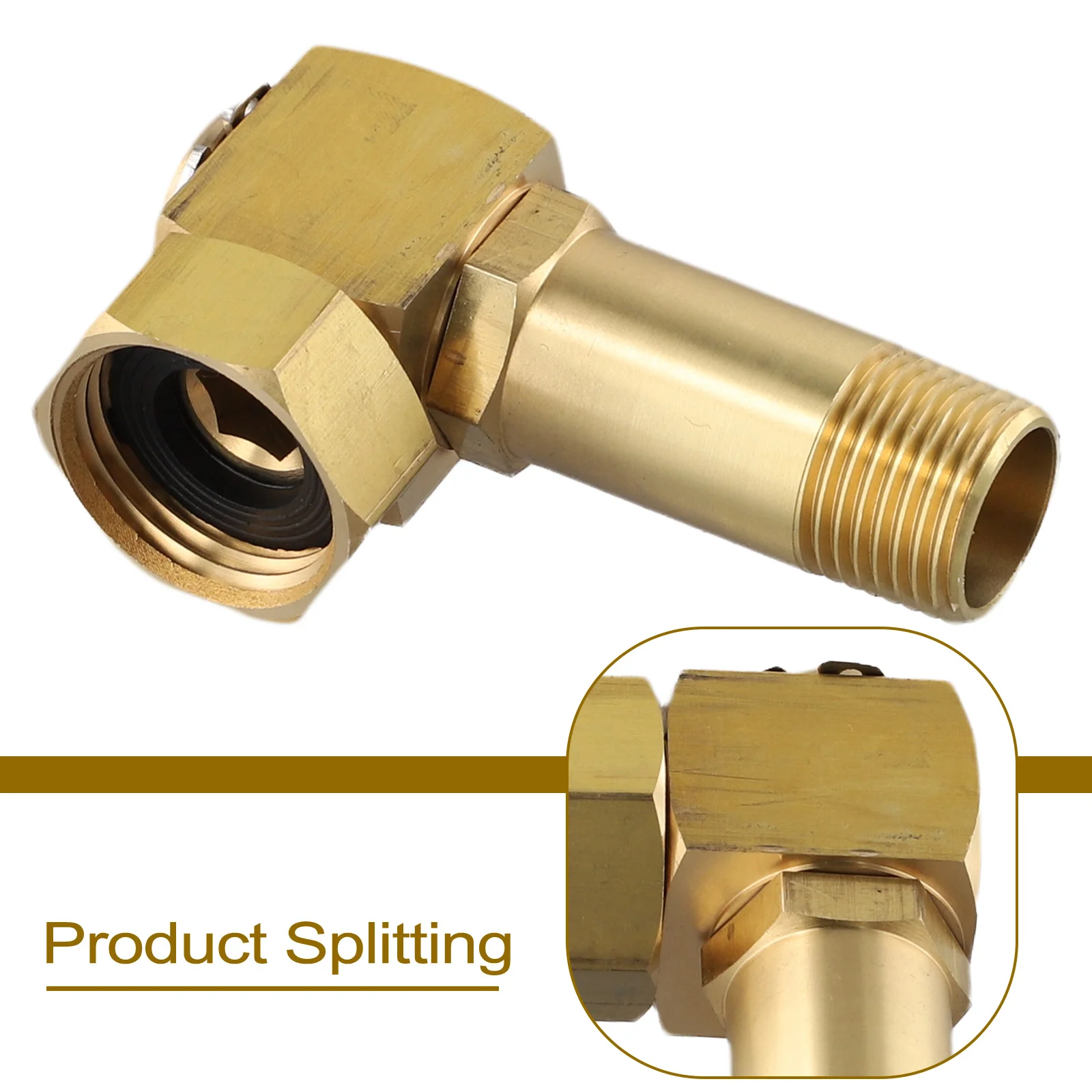 1pcs Outdoor Garden Hose Reel Fittings Swivel Elbow Connector 3/4 Inch GHT Internal Thread To 1/2 Inch NPT External Thread