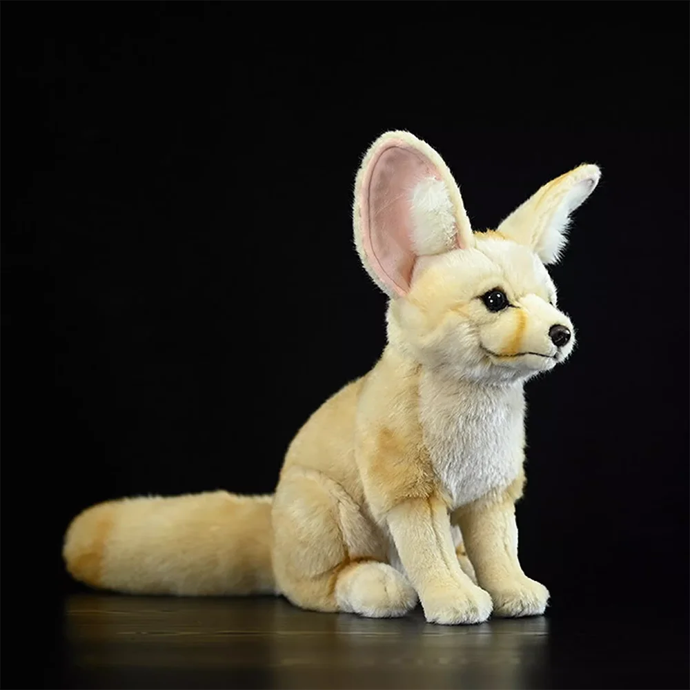 26CM Wysoki Miękki Lis Fennec Wypchane Zabawki Prawdziwe Duże Ucho Lis Pluszowa Lalka Prezent Urodzinowy Dla Dzieci