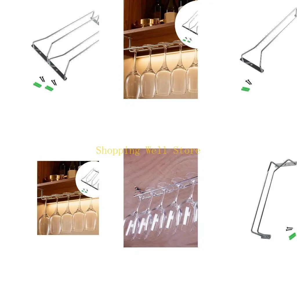 KX4B Upside Down Wine Glass Rack Premium Rustproof Nonrust Steel Wall Mounted Organizers Home Club Accessories For Home Bar