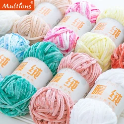 1Pc 80M Chenille Velvet Yarn Thick Knitted Crochet Velvet Super Soft Wool Soft Baby Blanket Suitable for DIY Hat Scarves