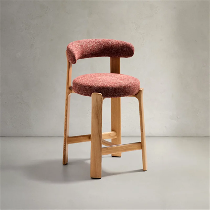 

Elegant High Bar Chair Luxury Modern Wooden Minimalist Dining Room Bar Chair Outdoor Counter Bancos Para Barra Bar Furniture