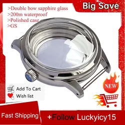 Heißer 200M Wasserdicht 40MM Poliert Uhr Fall Schraube Krone Fit Für NH35A NH36A NH34A SKX SRP ETA2824 PT doppel Dome Saphirglas