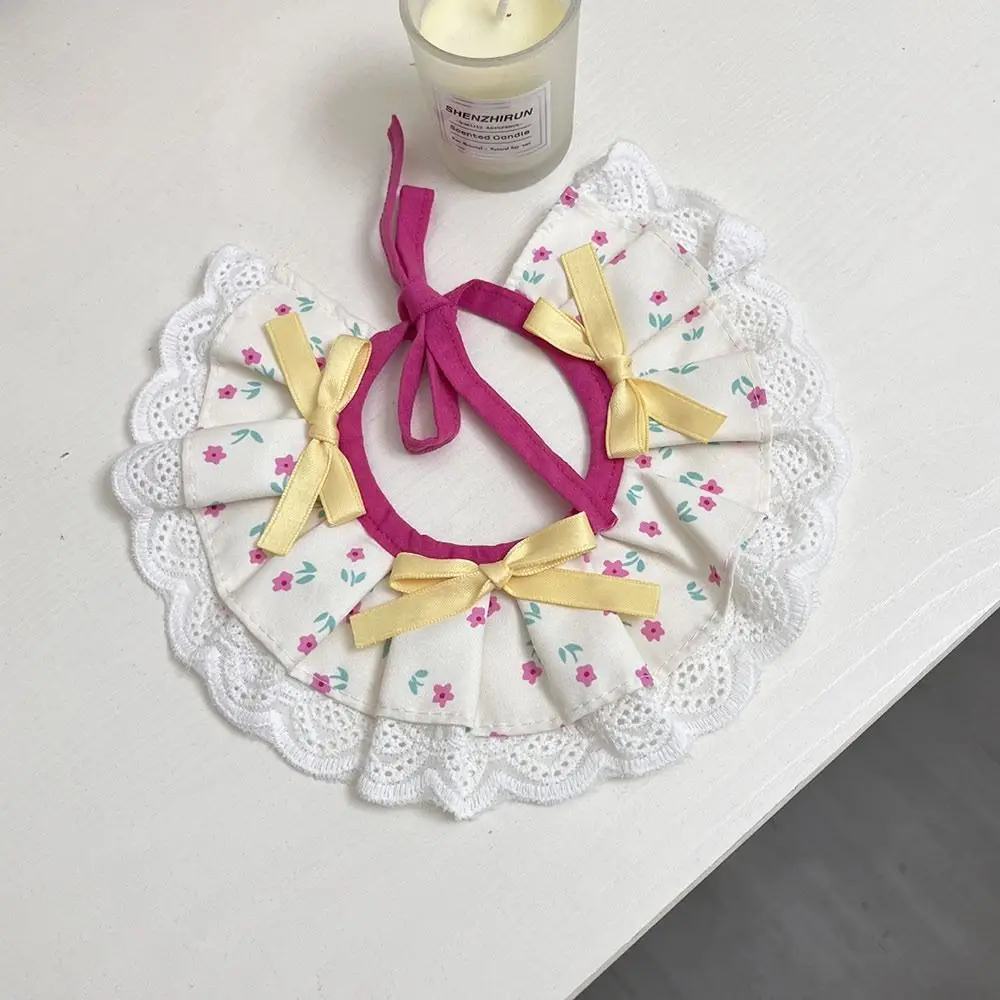 New Floral Pattern Decorative Bib Dress-Up Accessory Decorative Style Bib Checkered Pattern Cloth Neckwear Dress-Up